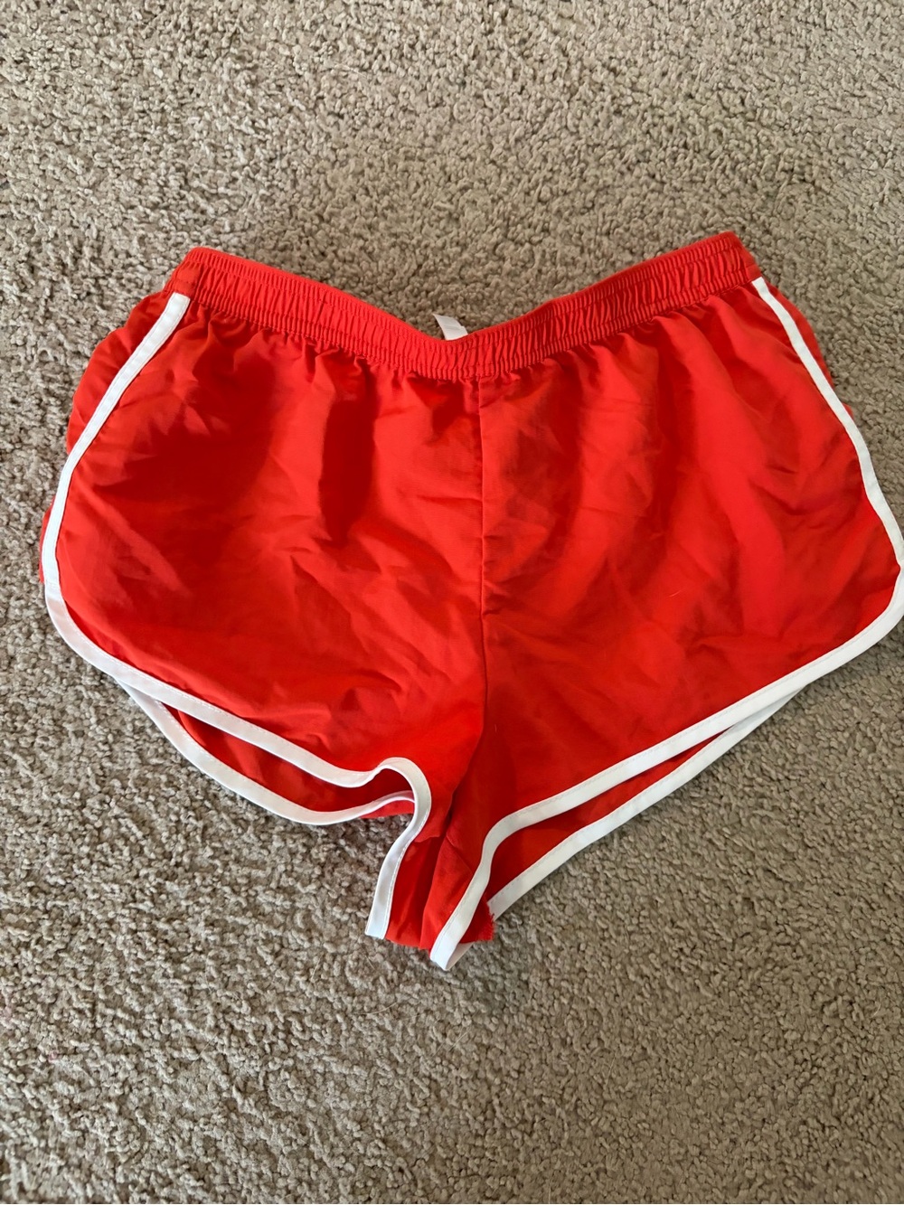 RVCA Red Athletic Shorts with White Piping
